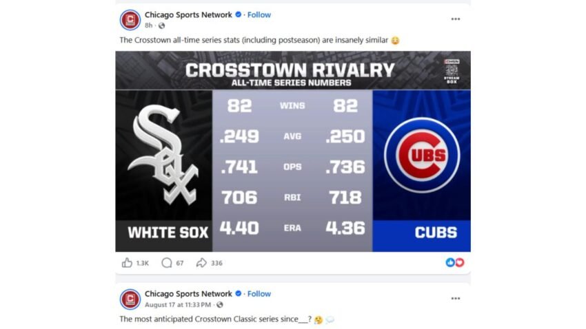 The Chicago Crosstown Classic is one of Major League Baseball’s most balanced and enduring rivalries.