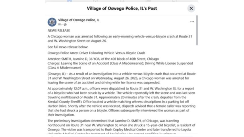 Around 12:07 a.m., police responded to reports of a crash near Route 31 and West Washington Street.
